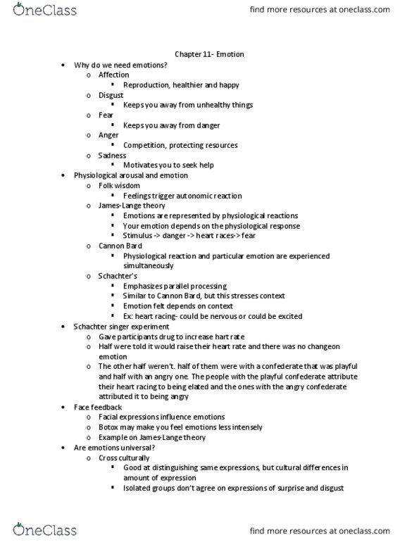 PSYC 273 Lecture Notes - Lecture 13: Thalamus, Limbic System, Amygdala thumbnail