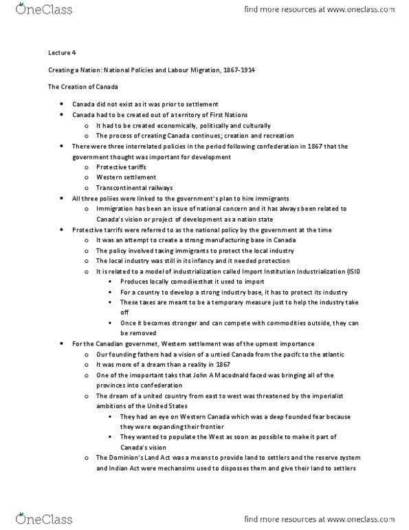 SOSC 1130 Lecture Notes - Immigration Policy, Indian Act, Social Relation thumbnail