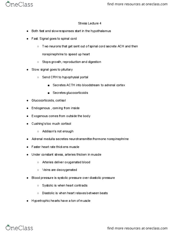 BIO SCI 47 Lecture Notes - Lecture 4: Pituitary Gland, Cholesterol, Macrophage thumbnail