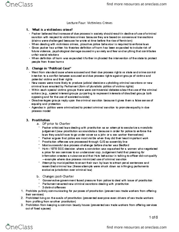 LAWS 3306 Lecture Notes - Lecture 4: Brothel, Fundamental Justice, Due Process thumbnail