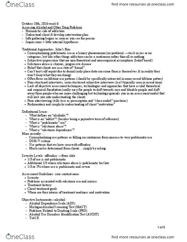 PSYC 3403 Lecture Notes - Lecture 6: Transtheoretical Model, Response Bias, Alcohol Use Disorders Identification Test thumbnail