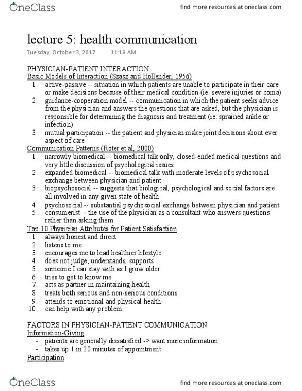 Psychology 2036A/B Lecture Notes - Lecture 5: Health Professional, European Cooperation In Science And Technology, Jargon thumbnail