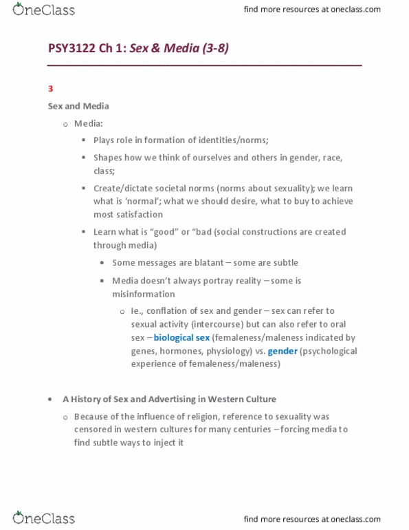 PSY 3122 Chapter Notes - Chapter 1: Medical Device, Canda, Condom thumbnail