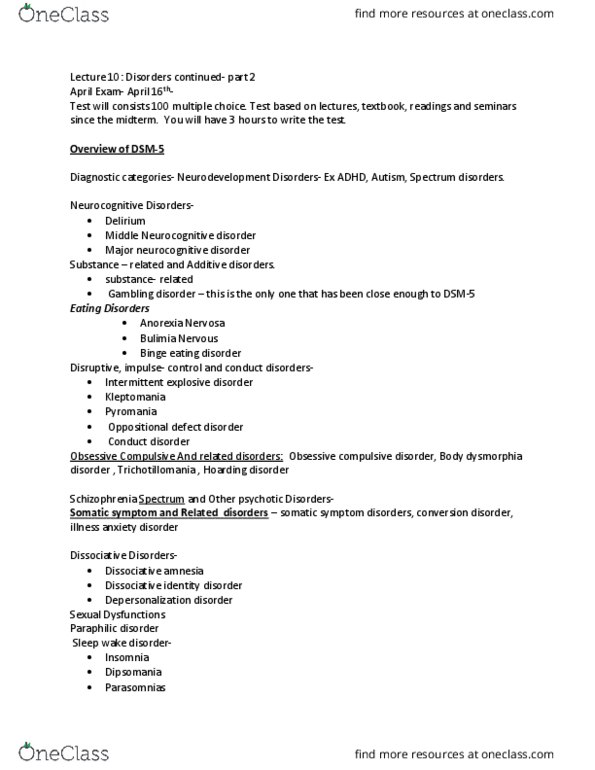 PSYC 1030H Lecture Notes - Lecture 10: B. F. Skinner, Palpitations, Dipsomania thumbnail