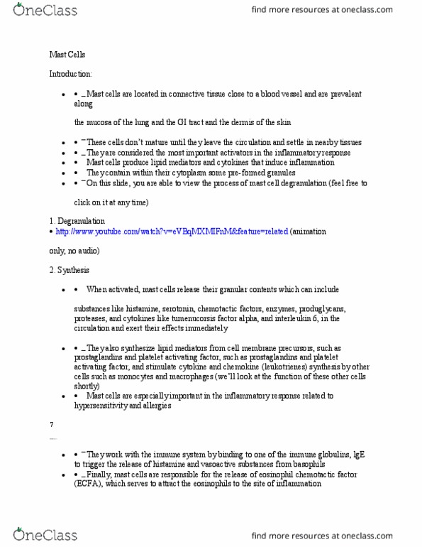 NURSING 3PA2 Lecture Notes - Lecture 8: Interleukin 6, Complement Membrane Attack Complex, Macrophage thumbnail