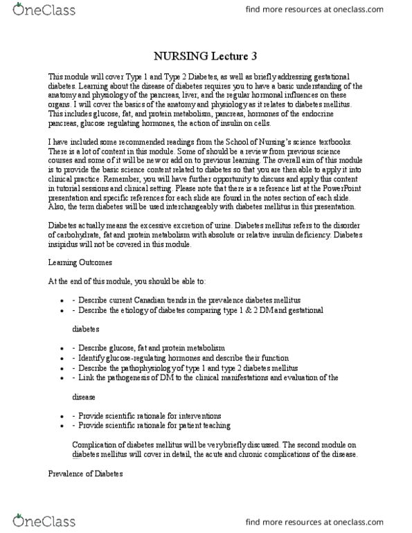 NURSING 3PA2 Lecture Notes - Lecture 3: Microsoft Powerpoint, Quantitative Trait Locus, Diabetes Canada thumbnail