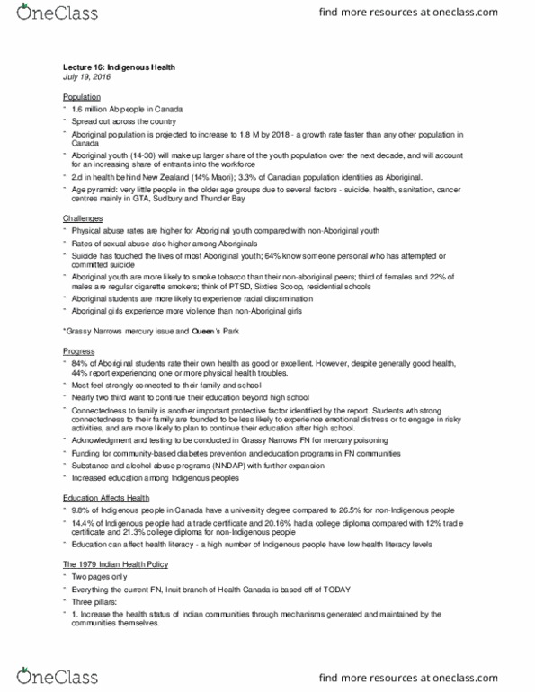 ABS201Y1 Lecture Notes - Lecture 17: Protective Factor, Posttraumatic Stress Disorder, Asubpeeschoseewagong First Nation thumbnail