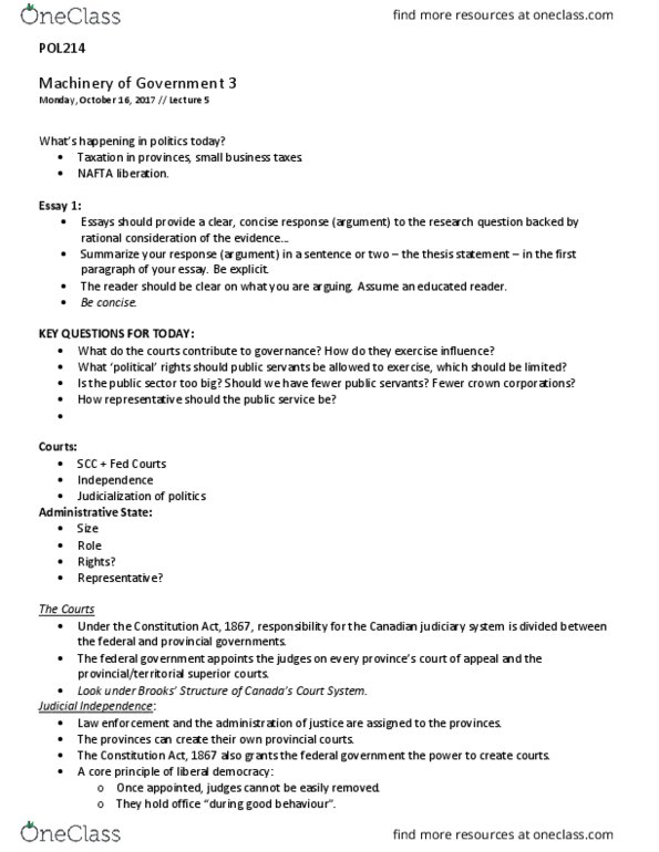 POL214Y1 Lecture 5: POL214 - 5 thumbnail