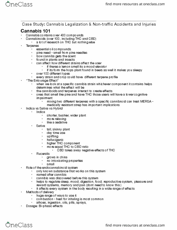 Health Sciences 3400A/B Lecture Notes - Lecture 3: Vomiting, Immune System, Endocannabinoid System thumbnail