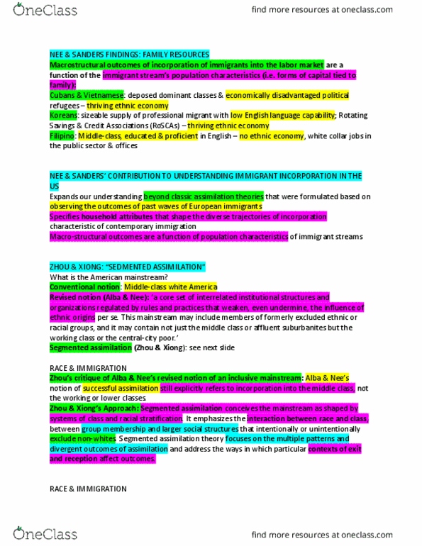 SYG-1000 Lecture Notes - Lecture 27: Acculturation thumbnail