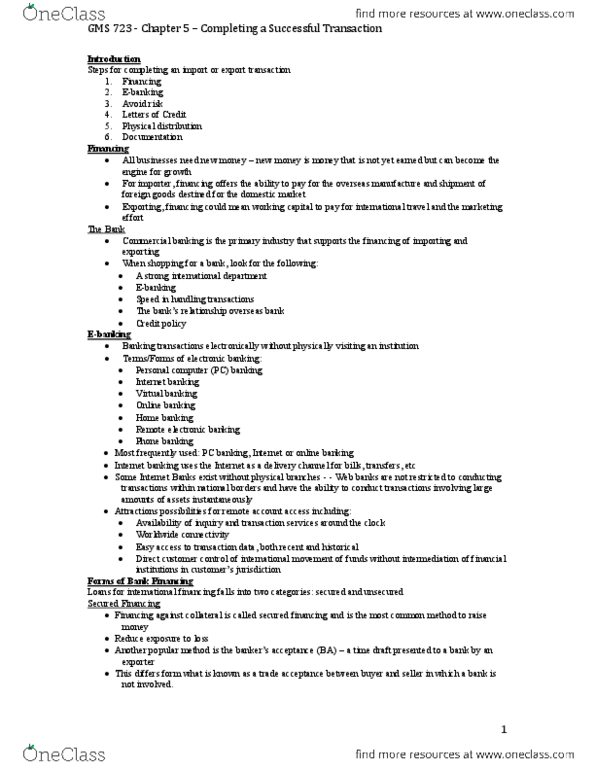 GMS 723 Chapter Notes - Chapter 5: Overseas Private Investment Corporation, Foreign Exchange Controls, Foreign Exchange Risk thumbnail