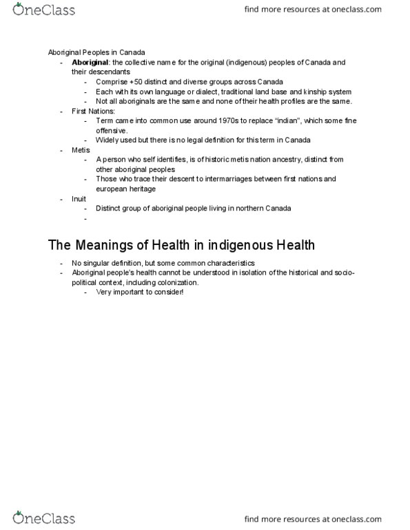 HLTA02H3 Lecture Notes - Lecture 9: Indian Act, First Nations, Scrip thumbnail