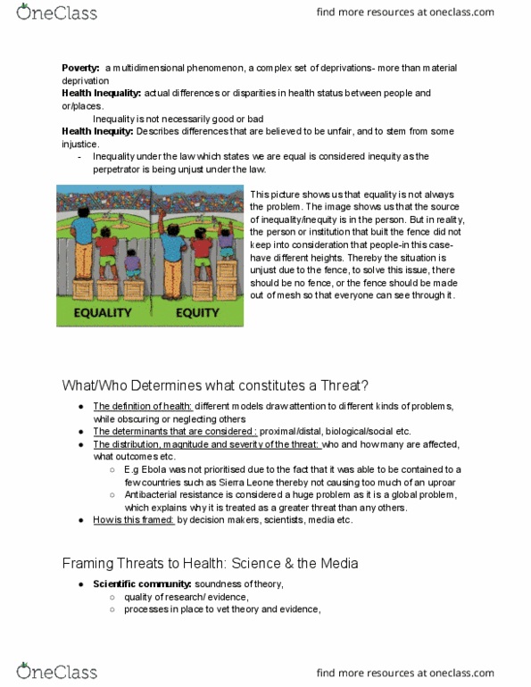 HLTA02H3 Lecture Notes - Lecture 4: Health Literacy, Malnutrition, Scientific Community thumbnail