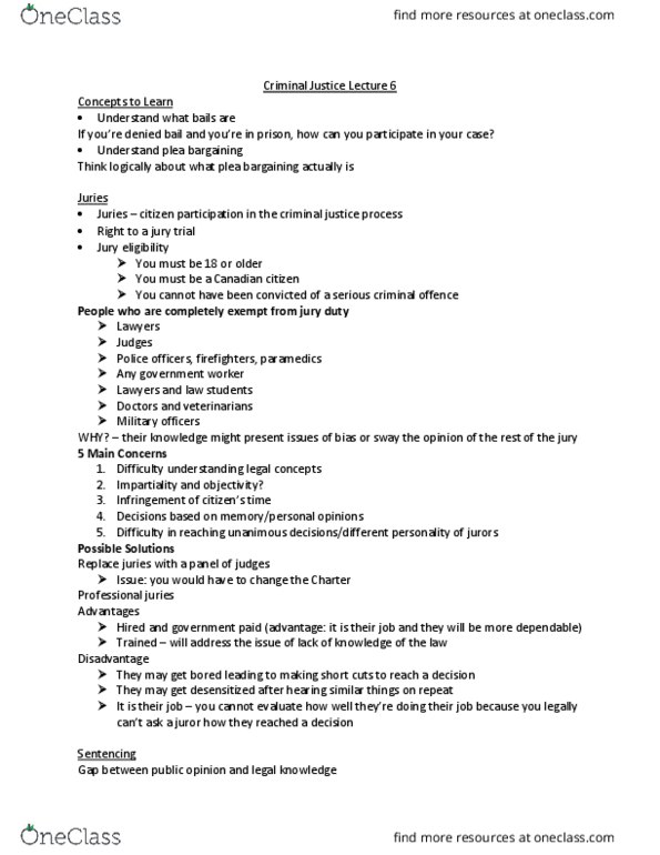 CRM 200 Lecture Notes - Lecture 6: Law Abiding Citizen, Jury Trial, Vigilante thumbnail