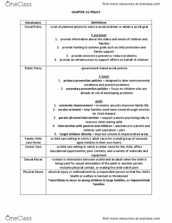 PSY311H5 Chapter 13: definitions and notes for exam thumbnail