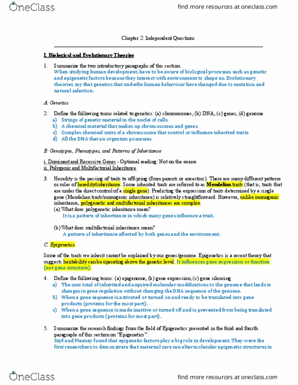 FMST 210 Chapter Notes - Chapter 2: Genomics, Operant Conditioning, Observational Learning thumbnail