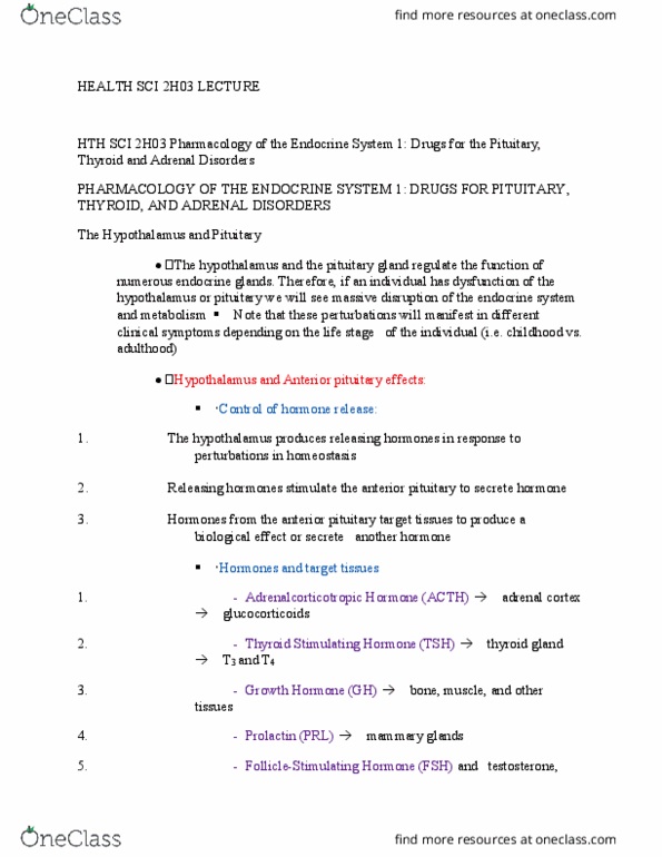 HTHSCI 2H03 Lecture Notes - Lecture 2: Bone Density, Vision Disorder, Prolactin thumbnail