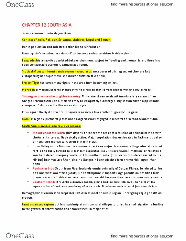 GEOG 1101 Chapter Notes - Chapter 12: Sewage Treatment, Mao Zedong, Kyoto Protocol thumbnail