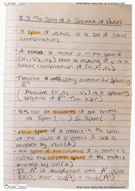 MATH 21 Chapter 2.3: 2.3 Notes Math 21 thumbnail