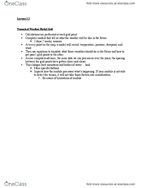 ATOC 184 Lecture Notes - Lecture 3: Numerical Weather Prediction, Dew Point, Chaos Theory thumbnail