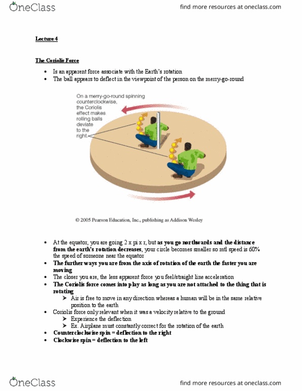 ATOC 184 Lecture Notes - Lecture 4: Coriolis Force thumbnail