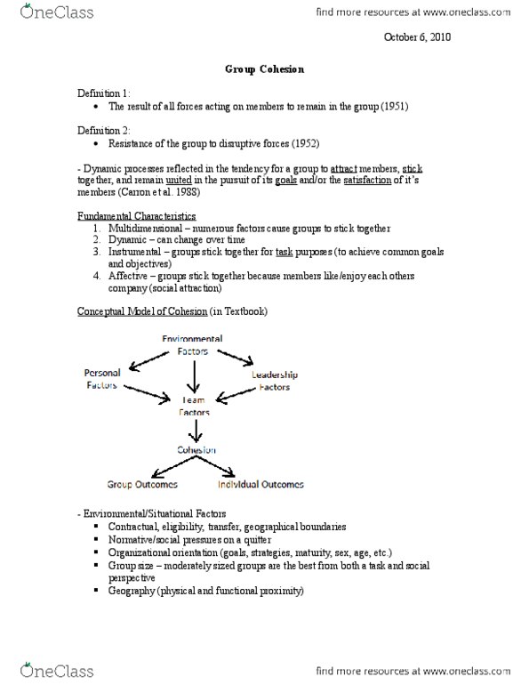 Kinesiology 1088A/B Lecture Notes - Social Loafing, Decision-Making thumbnail