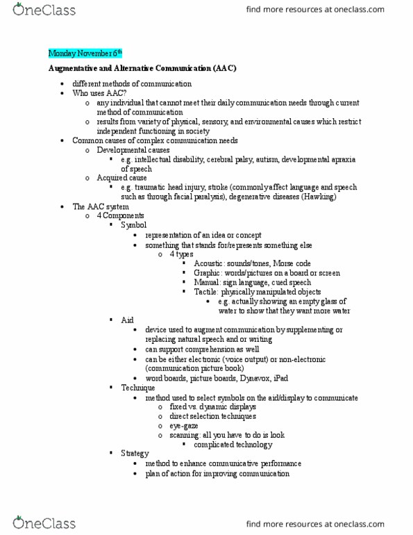 SLHS 1150 Lecture Notes - Lecture 17: Cerebral Palsy, Cued Speech, Wateraid thumbnail