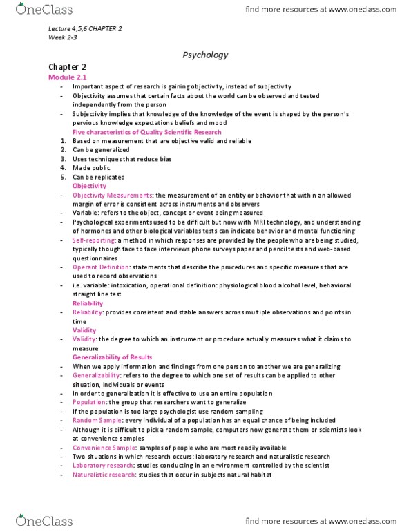 PSYA01H3 Chapter Notes - Chapter 2: Alcohol By Volume, Operational Definition, Random Assignment thumbnail