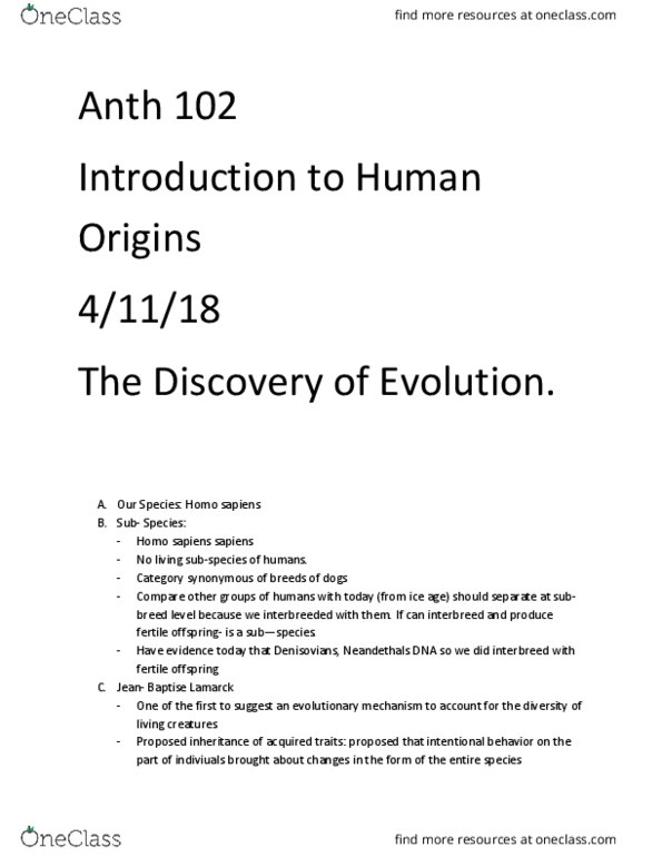 ANTH 102 Lecture Notes - Lecture 7: Denisovan, Epigenetics thumbnail