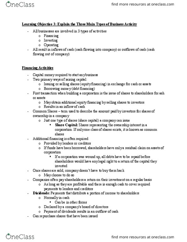 BUSI 1101 Chapter Notes - Chapter 1: Share Capital, Finance Lease thumbnail