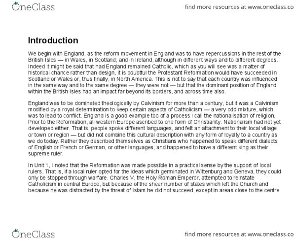 HIST 2260 Lecture Notes - Lex Orandi, Lex Credendi, English Reformation, Metrical Psalter thumbnail