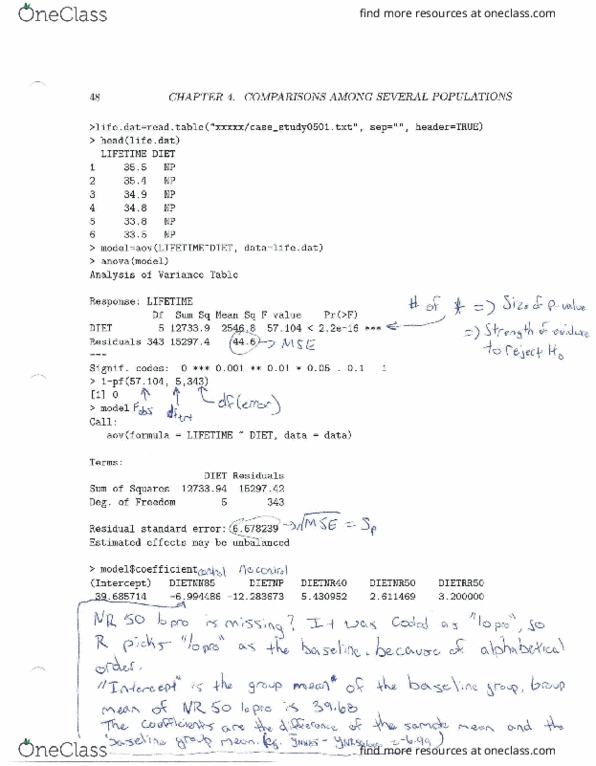 STAT 2050 Lecture Notes - Lecture 10: Analysis Of Variance, Linear Combination, Statistical Hypothesis Testing thumbnail