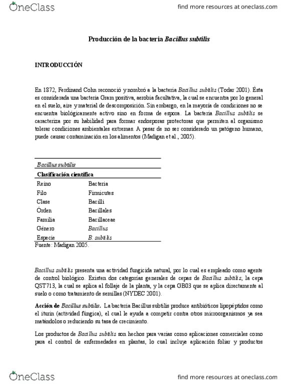 CAS BI 107 Lecture Notes - Lecture 3: Bacillus Subtilis, Bacillaceae, Bacillales thumbnail