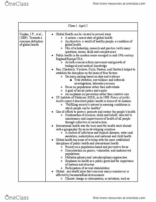 PSY 399 Chapter Notes - Chapter 1: Poliomyelitis Eradication, Curative Care, Micronutrient Deficiency thumbnail