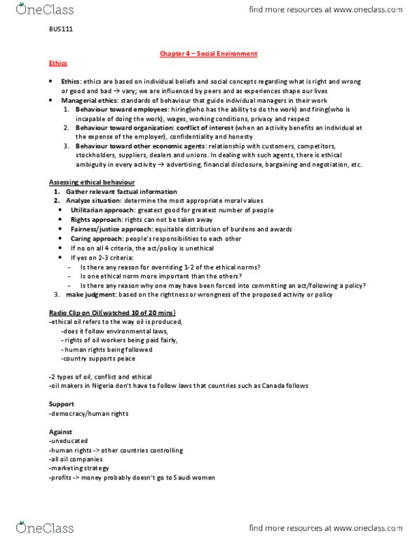 BU111 Chapter Notes - Chapter 4: Baby Boom, Accenture, Consumerism thumbnail