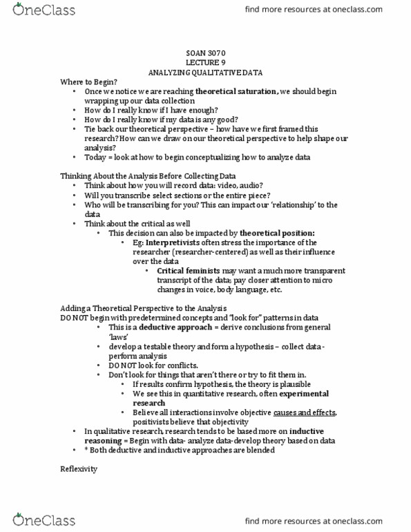 SOAN 3070 Lecture Notes - Lecture 9: Inductive Reasoning, Internal Validity thumbnail