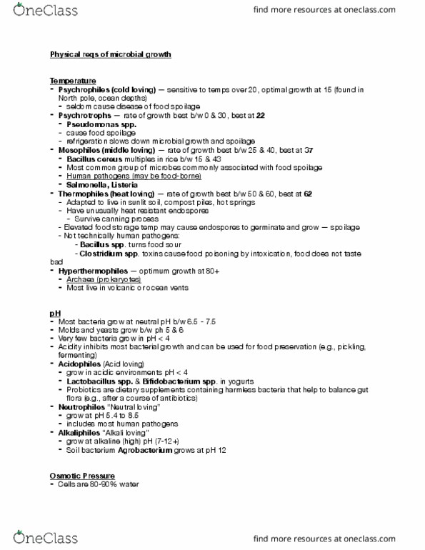 ENH 222 Lecture Notes - Lecture 4: Facultative Anaerobic Organism, Superoxide Dismutase, Osmotic Pressure thumbnail