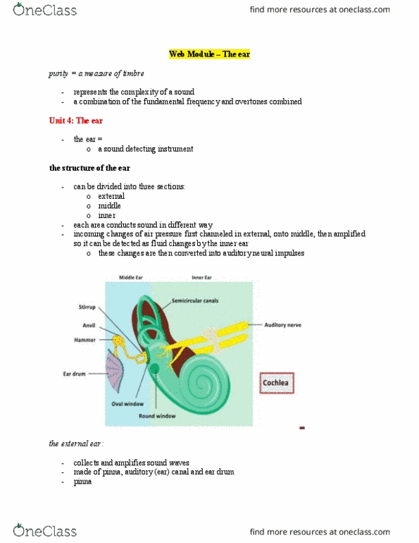 PSYCH 1XX3 Chapter Notes - Chapter Audition: Eardrum, Sound, Fundamental Frequency thumbnail