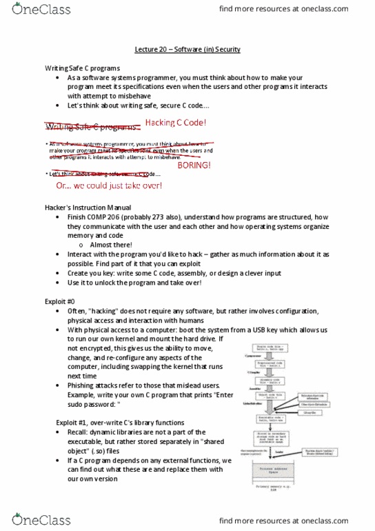 COMP 206 Lecture Notes - Lecture 20: A.Out, C Standard Library, Environment Variable thumbnail