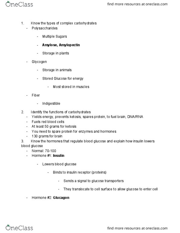 NUSC 1165 Lecture Notes - Lecture 29: Insulin Receptor, Ketosis, Blood Sugar thumbnail
