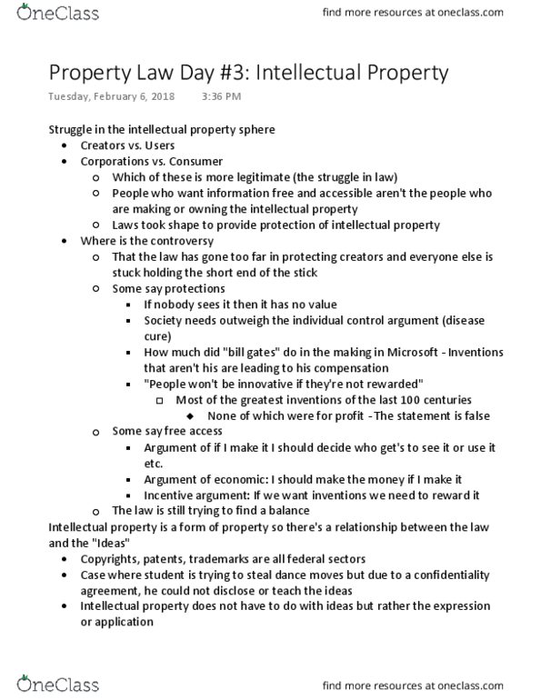 Law 2101 Lecture Notes - Lecture 31: Copyright Symbol, Trademark Infringement, Viktor Yanukovych thumbnail