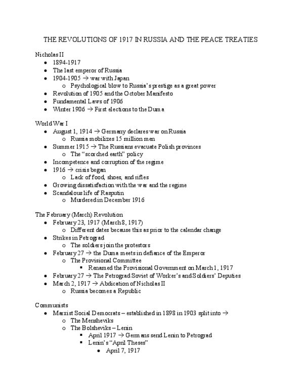 HIST 102 Lecture 26: The Revolutions of 1917 in Russia and the Peace Treaties thumbnail