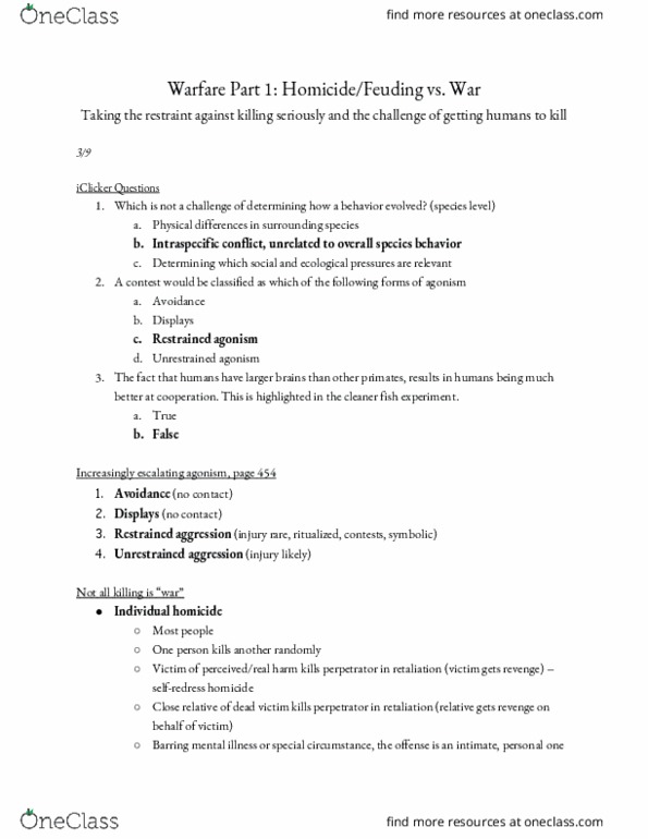 ANTH205 Lecture Notes - Lecture 10: Fungibility, Homicide, None Of The Above thumbnail