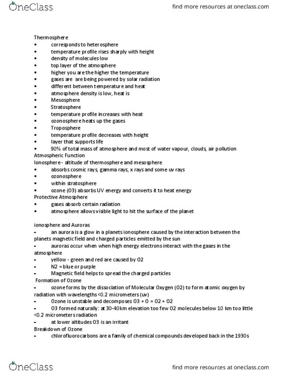 GEOG 2110 Lecture Notes - Lecture 3: Ionosphere, Allotropes Of Oxygen, Aurora thumbnail