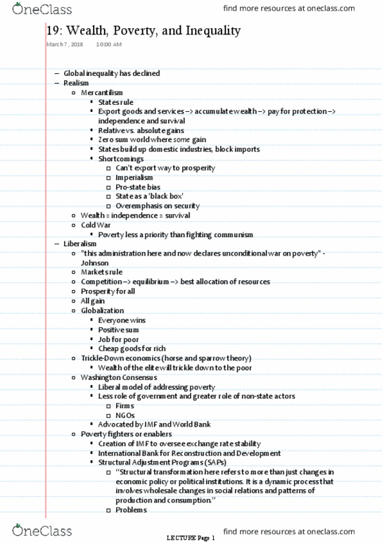 POL208Y1 Lecture Notes - Lecture 19: Washington Consensus, Neocolonialism, Zero-Sum Game thumbnail