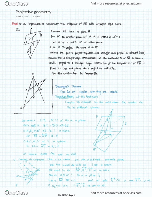 MATH343 Lecture Notes - Lecture 55: Projective Geometry thumbnail