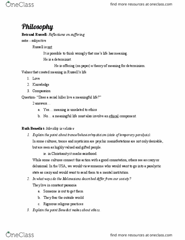 PHI 014S Lecture Notes - Lecture 13: Melanesians thumbnail