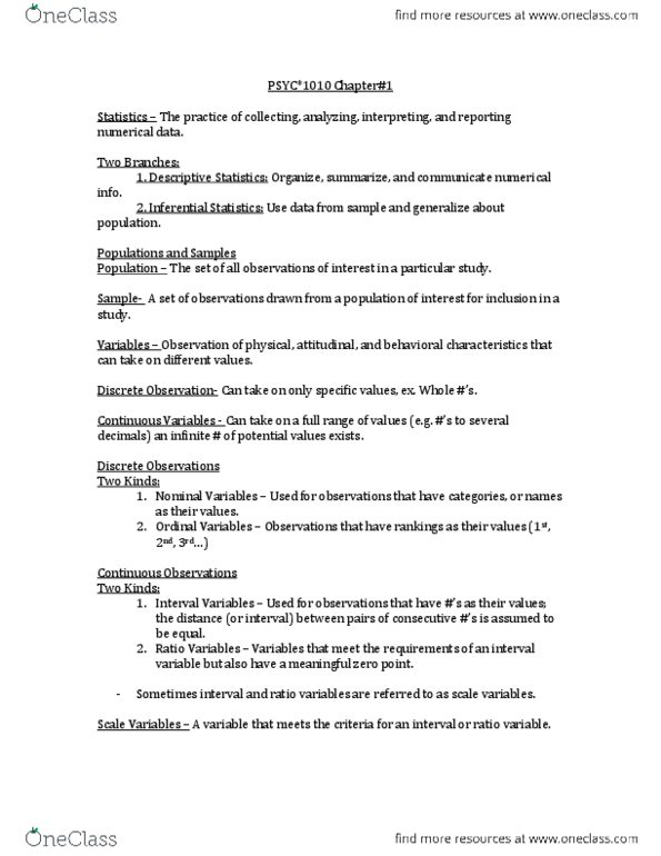 PSYC 1010 Chapter Notes - Chapter 1: Confounding, Operational Definition thumbnail