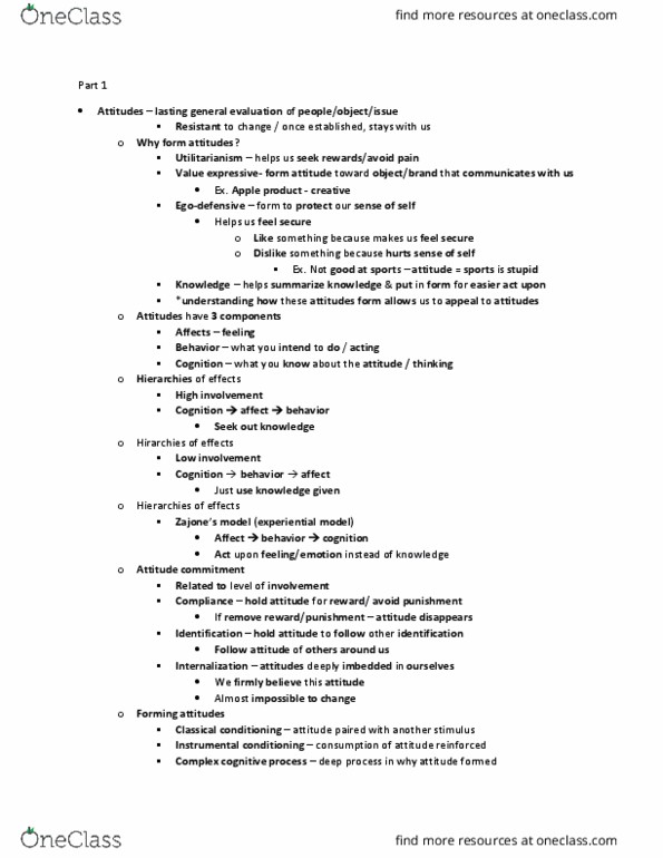 ADMS 3210 Lecture Notes - Lecture 4: Classical Conditioning, Comparative Advertising, Shoe Size thumbnail