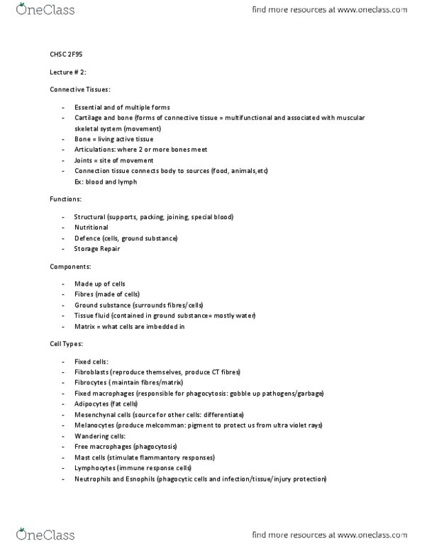 HLSC 2F95 Lecture Notes - Extracellular Fluid, Red Blood Cell, Parathyroid Gland thumbnail